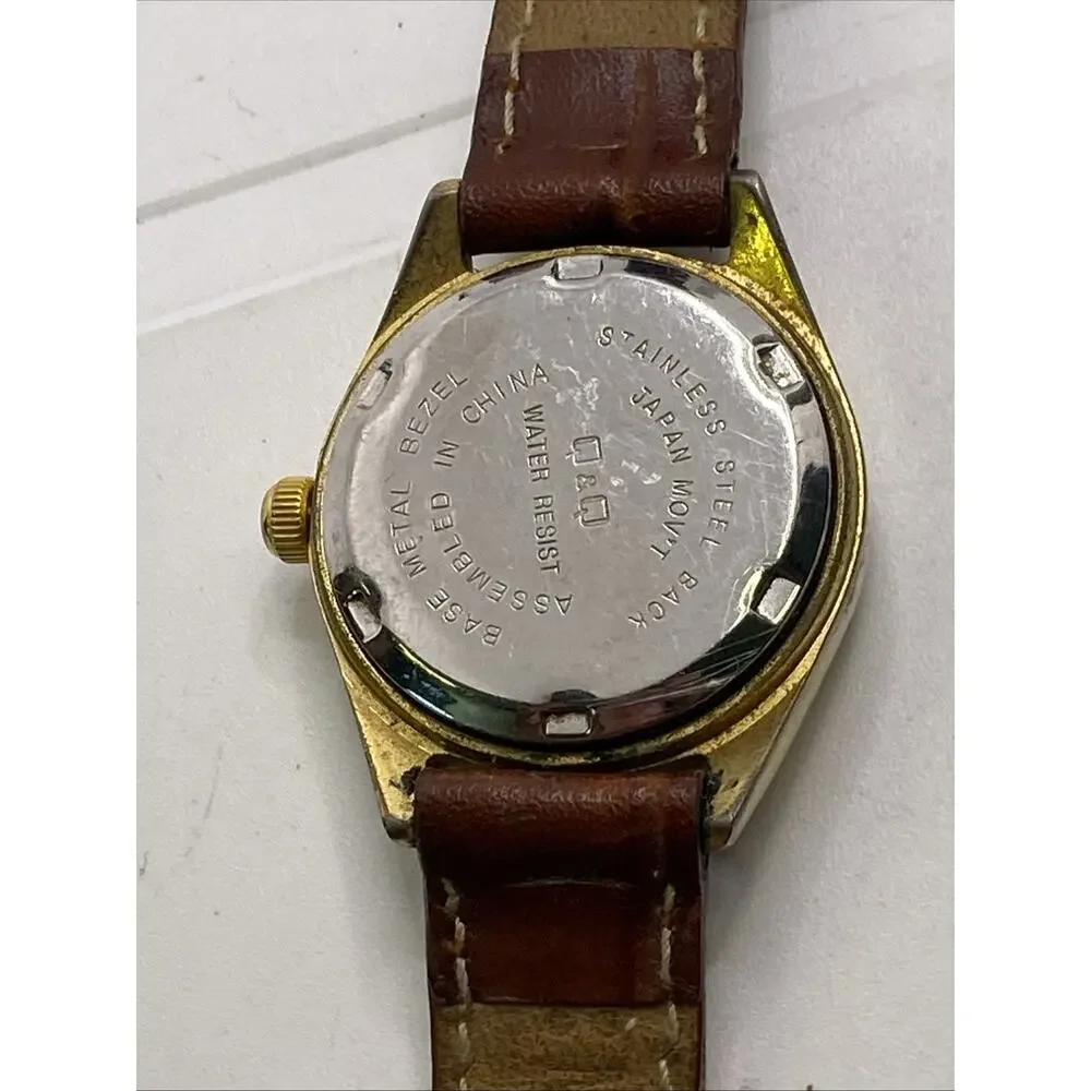 Q&Q Citizen Womens Gold Tone Vintage Watch New Battery